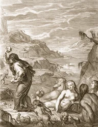 Deucalion en Pyrrha Bevolken de Wereld Opnieuw door Stenen Achter Zich te Gooien, 1731